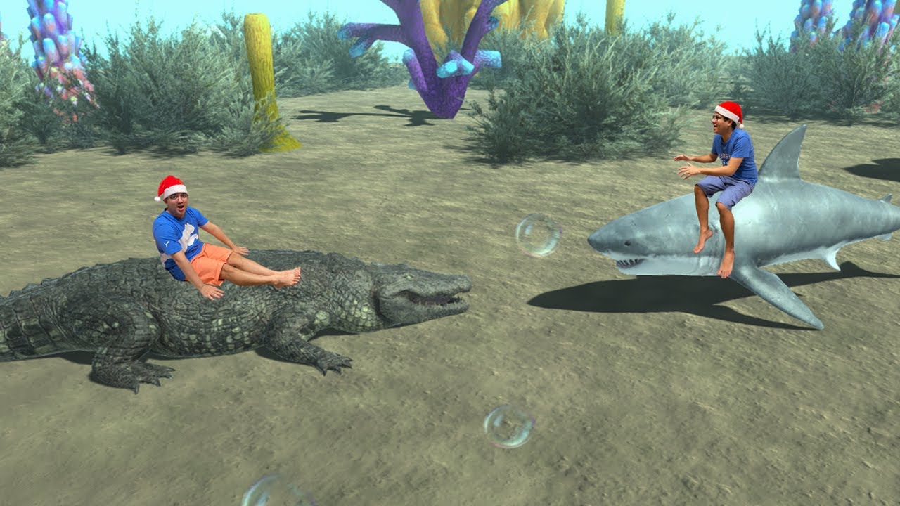 FIZEMOS UMA MEGA BATALHA ENTRE CROCODILO E TUBARÃO!! - Animal Revolt Battle Simulator