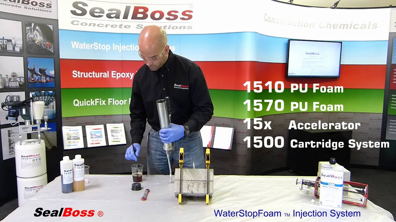 Polyurethane Crack Injection 1510 WATER STOP FOAM Demo | Leak-Seal Grout Geek Training | SealBoss