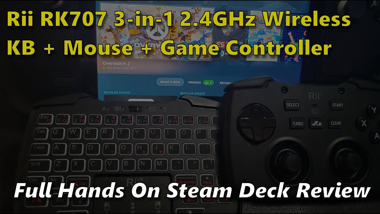 Rii RK707 3-in-1 KB + Mouse + Controller 2.4ghz (feat Steam Deck)
