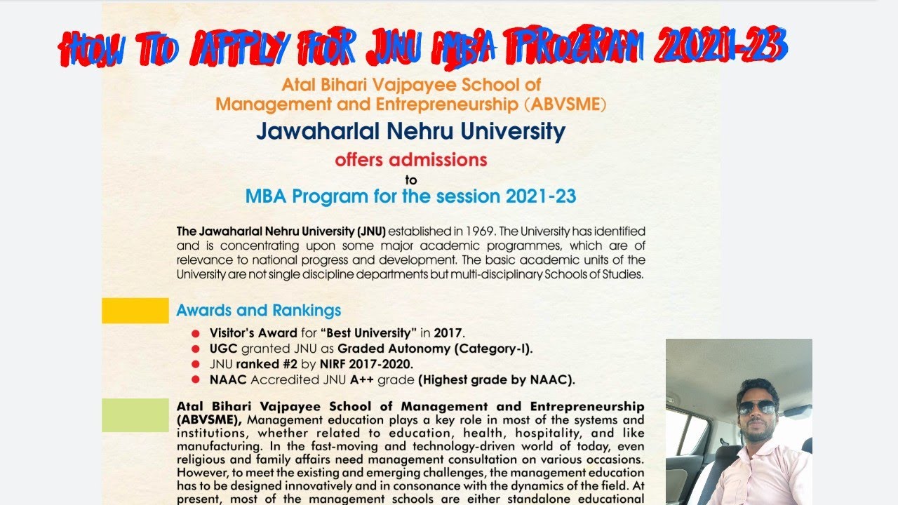 JNUEE application for MBA admission 2021-23 released# How to apply/register # Full datail