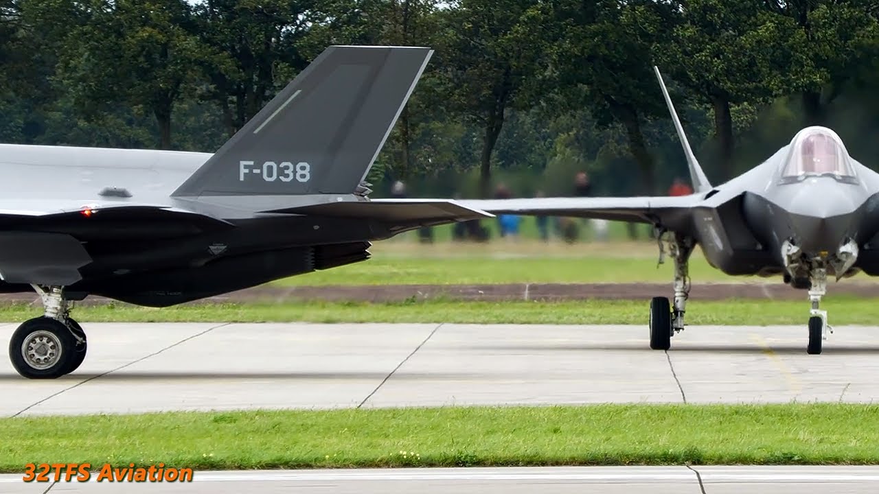 [4K] RNLAF F-35's 313 squadron | Afterburner TO | Volkel AB