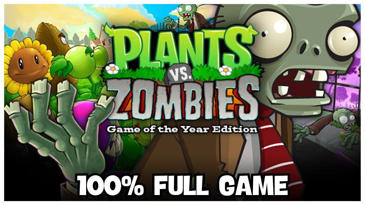 Plants Vs. Zombies 100% Full Gameplay Walkthrough + All Achievements (No Commentary)