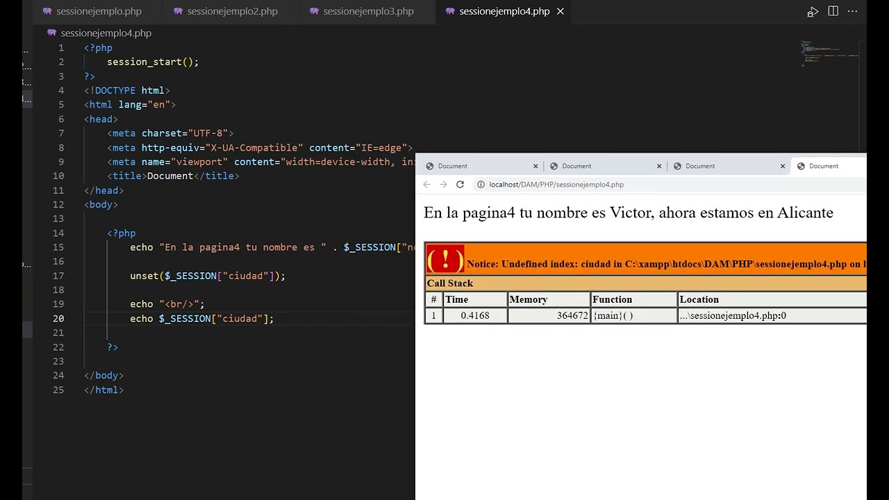 PHP - Uso del array superglobal SESSION (guardar, leer y borrar información)