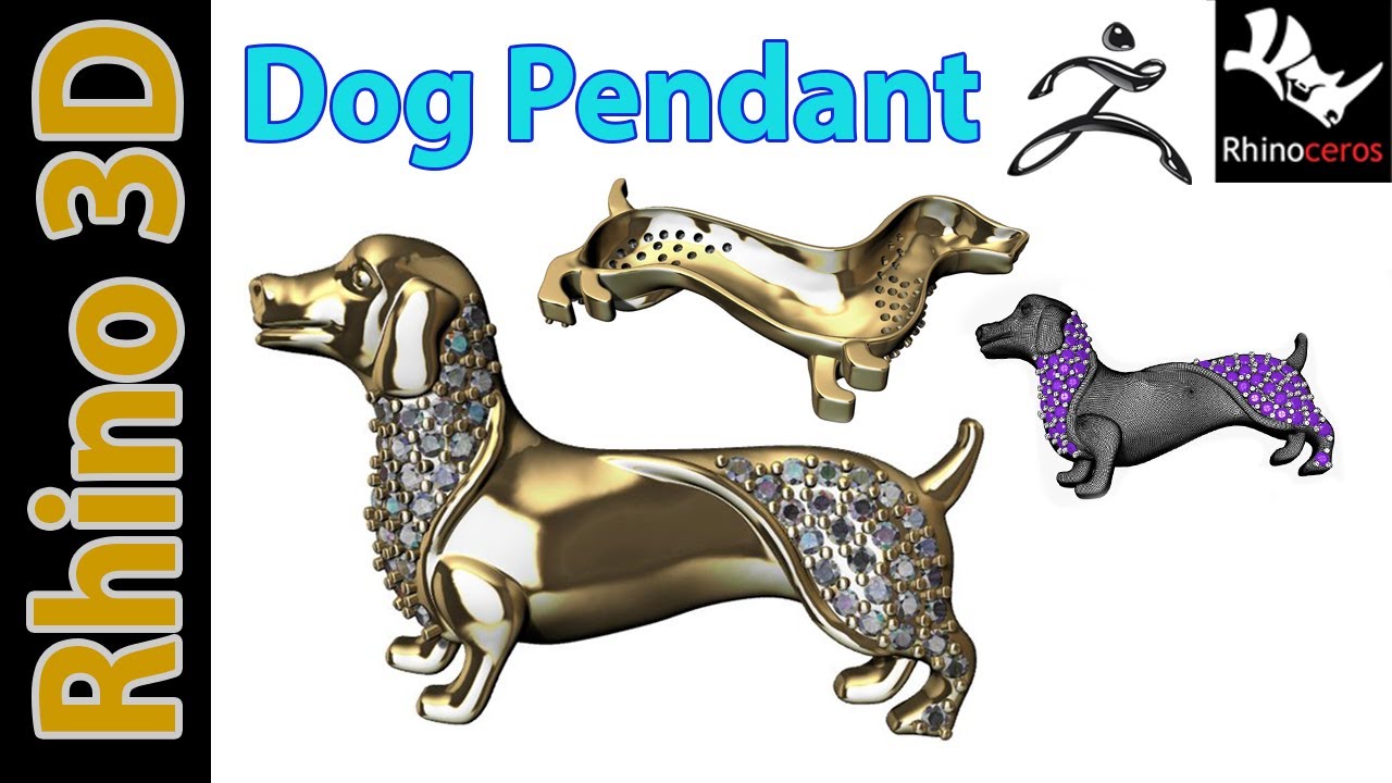 3D Model of Dog Pendent | How to Make animal 3D sculpture Jewelry
