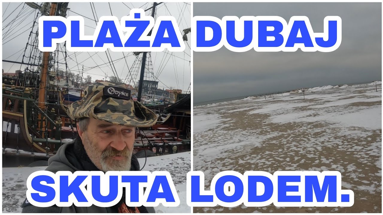 Smutny widok w Jarosławcu i Ustce,wszystko skute lodem,⛄🌨️.