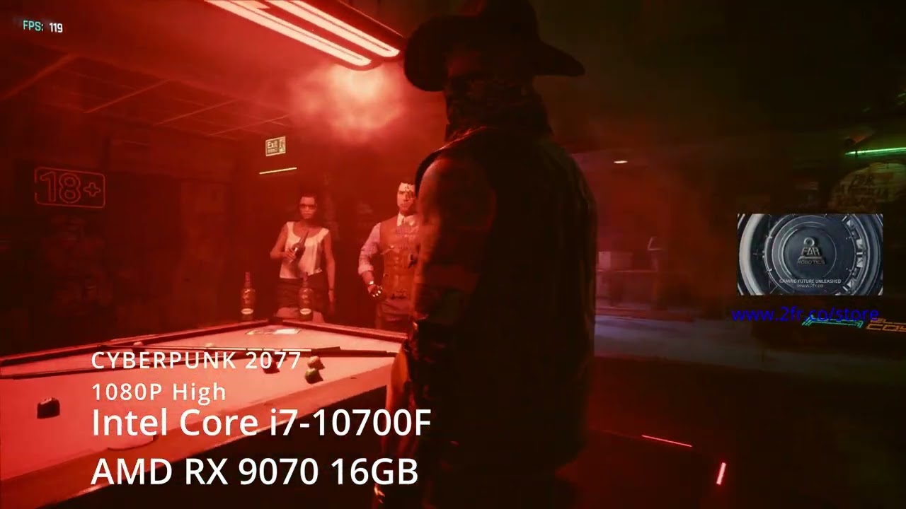 Cyberpunk 2077 Benchmark Core i7-10700F + RX 9070 16GB 1080p High Settings FPS Test by 2 FAR TECH