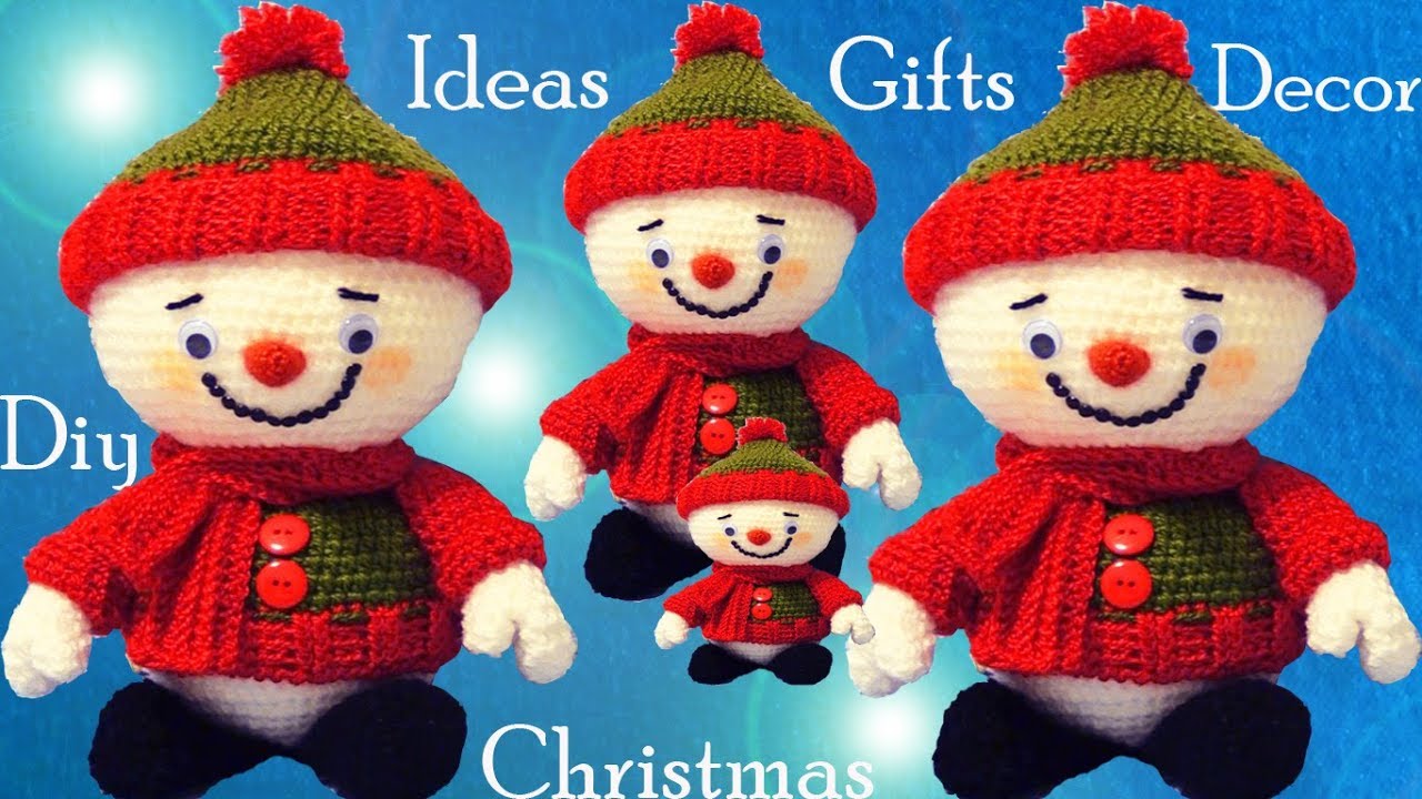Muñecos de nieve a Crochet Ideas regalos decora tu Navidad tejido tallermanualperu