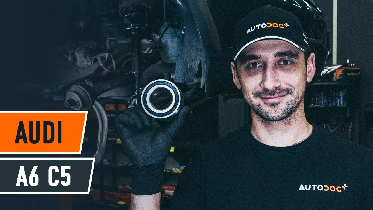 How to change front wheel bearing on AUDI A6 C5 Avant [TUTORIAL AUTODOC]