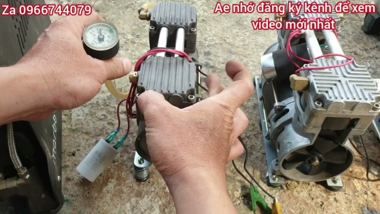 Máy khí 12v.sơn mô hình. Đầu nén khí. Nén áp cao. Ae cần alo 0966744079
