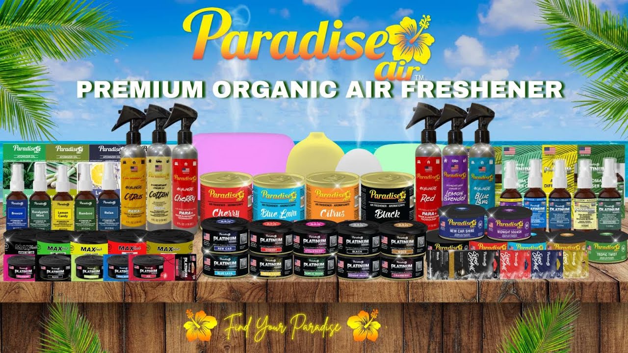 PARADISE AIR PLATINUM SERIES Premium Organic Air Freshener for Car in 52g, 42g Max Fresh 39g and 1PK