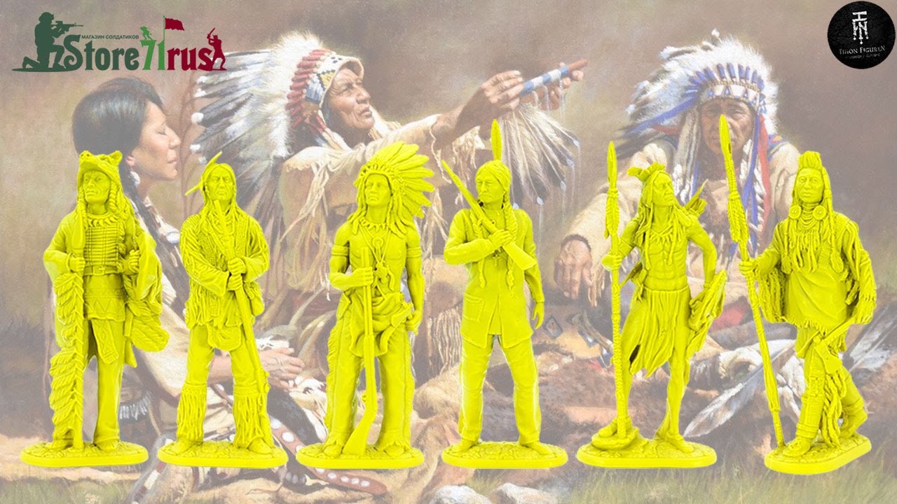 TIHONFIGUREN - ИНДЕЙЦЫ-ВОЖДИ, НАБОР #1 (CASTAGNA РЕПЛИКА) / INDIAN CHIEFS, SET #1 (CASTAGNA REPLICA)