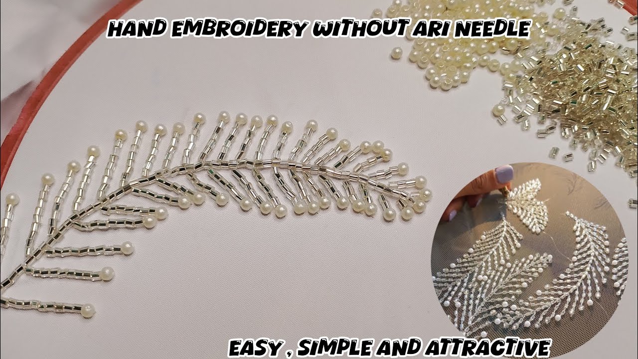 Hand embroidery without ari needle| beautiful and easiest embroidery| hand embroidery 🫶🏻