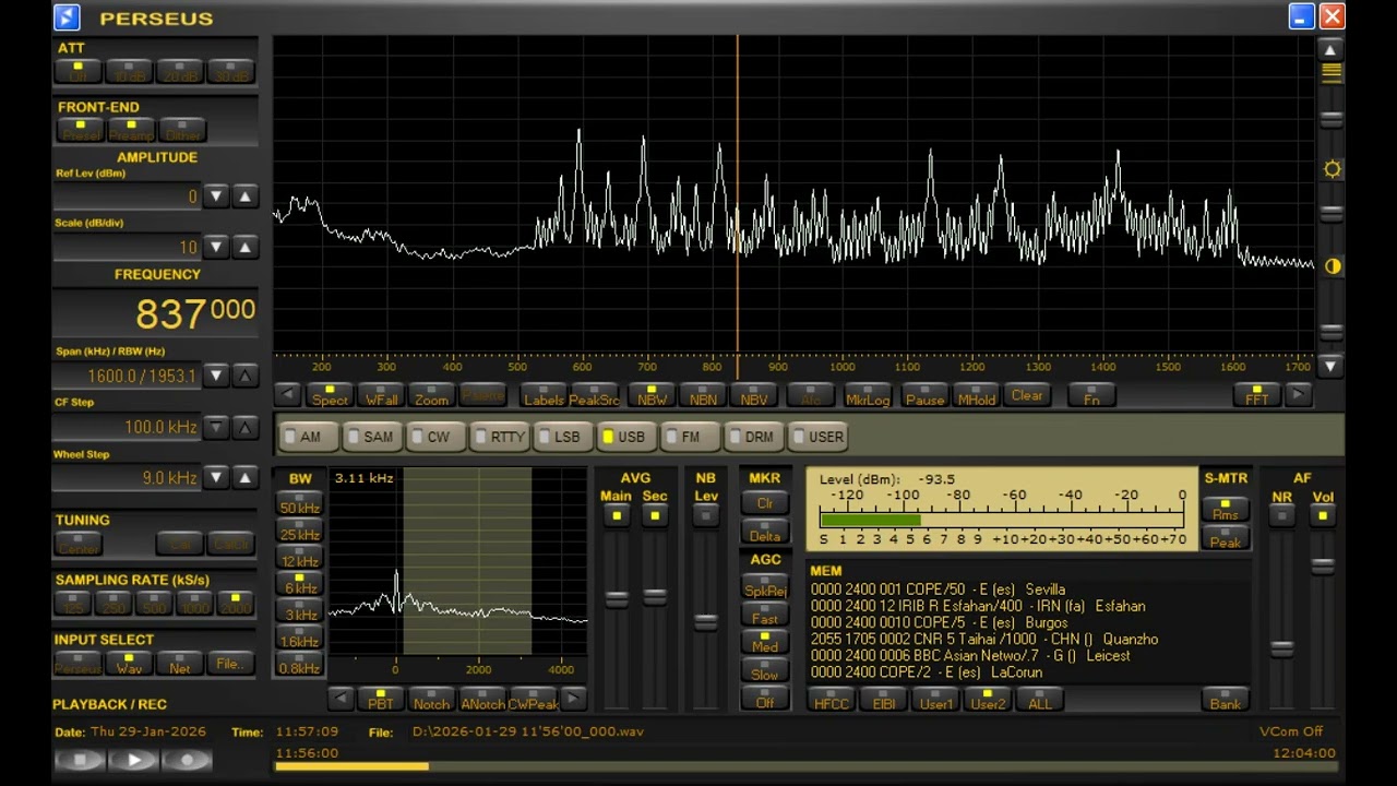 837kHz Bombo Radyo (DYFM) Jan.29 2026 1156 UTC