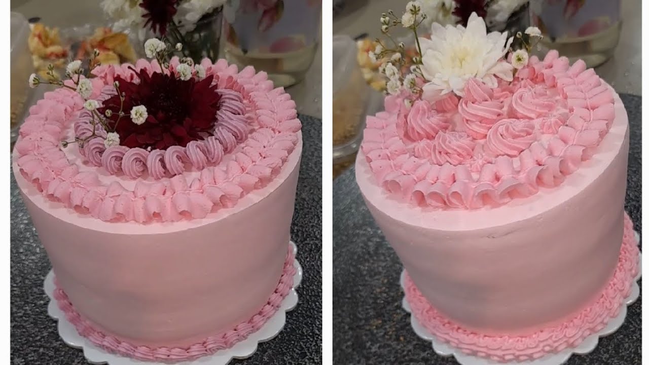 3 decorations pink cake @cake make
