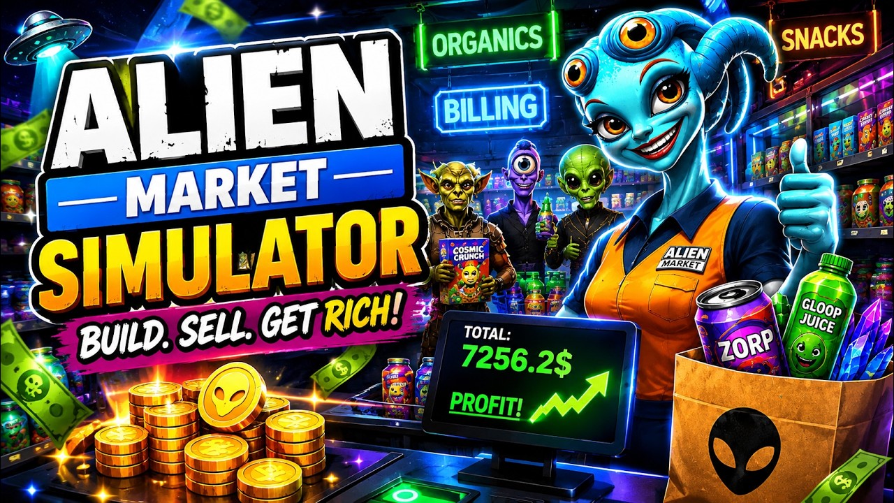 👽 I Opened an Alien Market... and Got RICH?! 💰🚀 | Alien Market Simulator (No Commentary Gameplay)