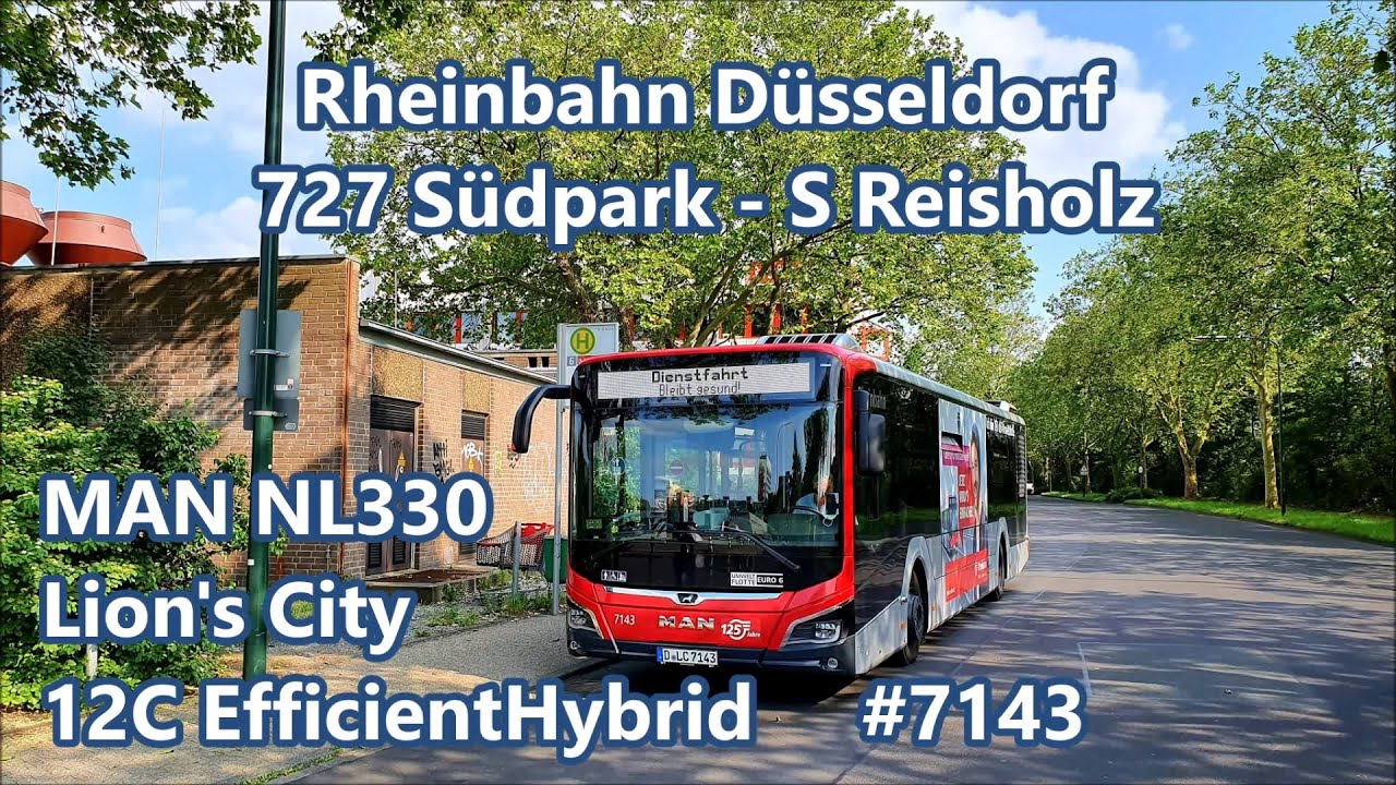 Rheinbahn D&uuml;sseldorf - Linie 727, MAN NL330 Lion's City 12C EfficientHybrid #7143