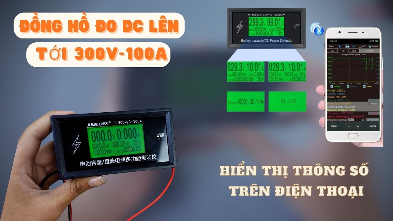 Đồng Hồ Đo DC Đa Năng 300V 100A Bluetooth | Điện tử DAT