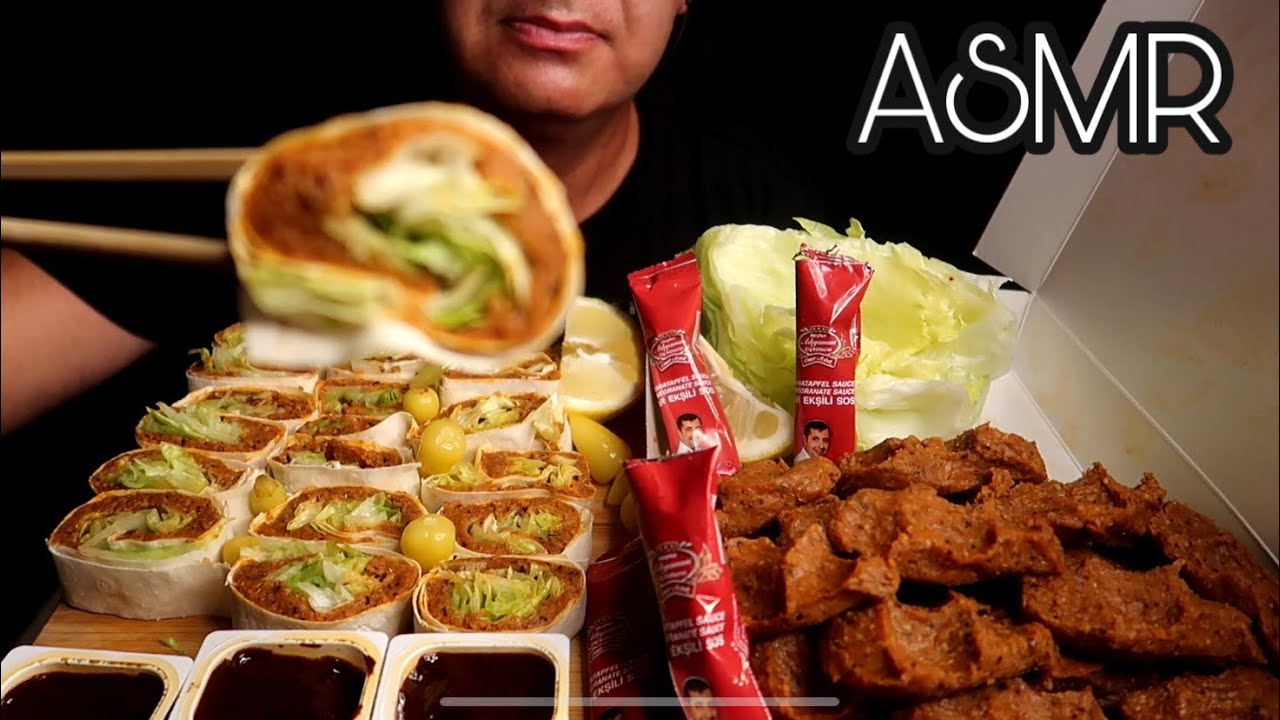 TÜRKÇE ASMR | ÇİĞKÖFTE SUSHI 🍣  MUKBANG | SAHİLLER TURİSTLERİN