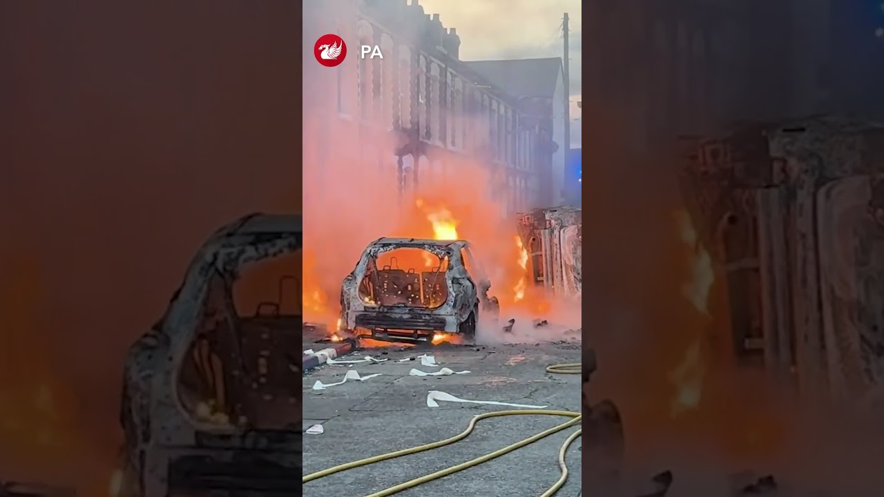 Properties and vehicles set on fire in Belfast following protests