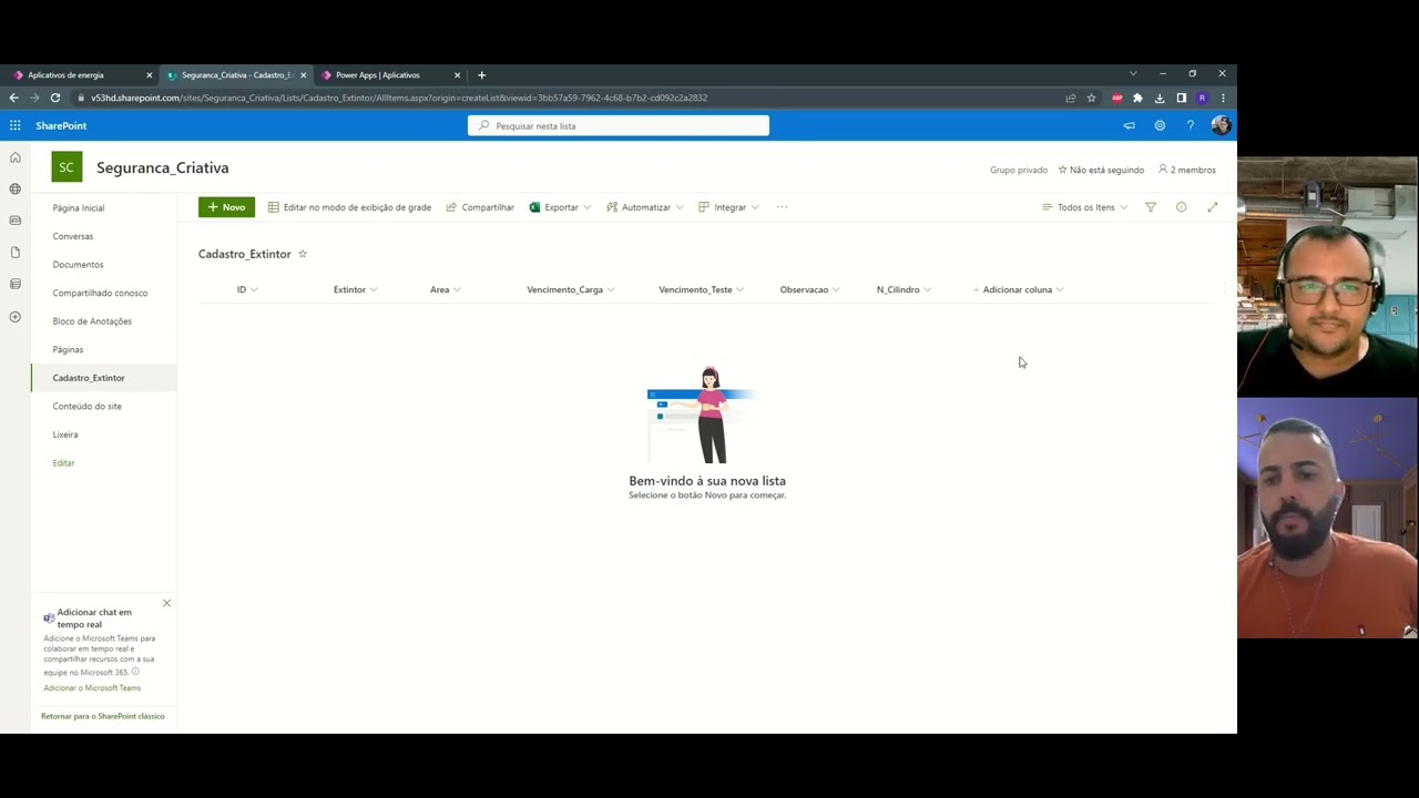 Criando App do zero pelo Power Apps - Cadastro, Controle e Inspeção de Extintores