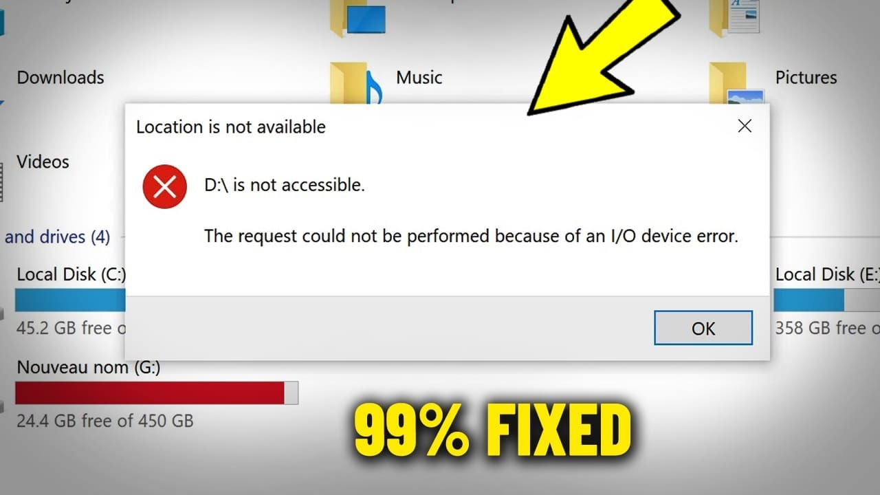 Запрос не был выполнен из-за ошибки ввода/вывода на устройстве в Windows 11/10/8/7 - как исправить ✅