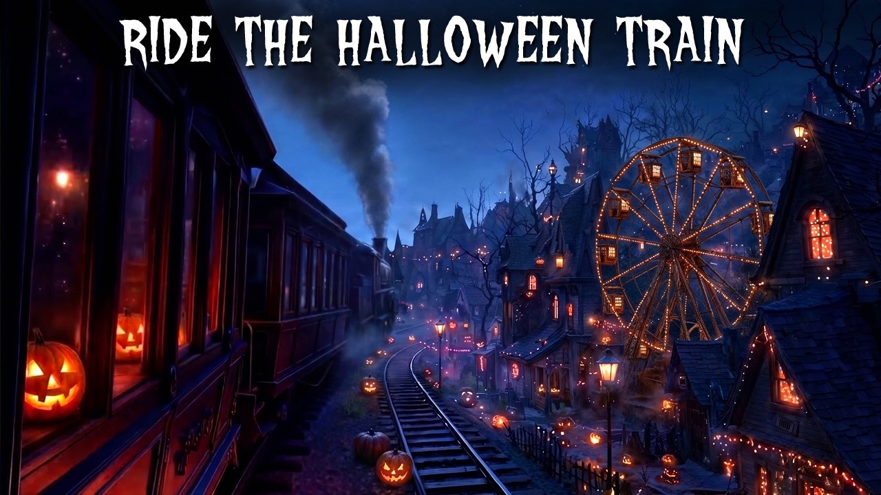 Ride the Halloween Train Through Halloween Village | Spooky Ambience & Original Halloween Music