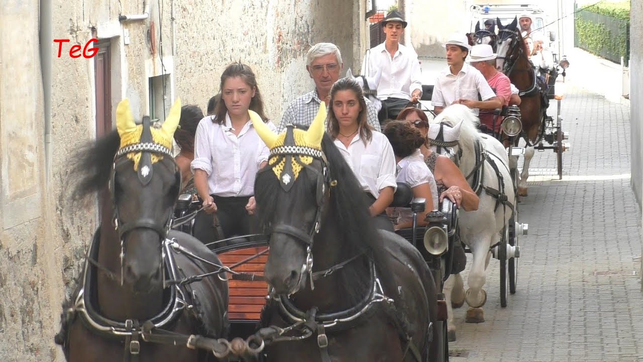 Sfilata delle carrozze con cavalli - primo giro - Samone 2022