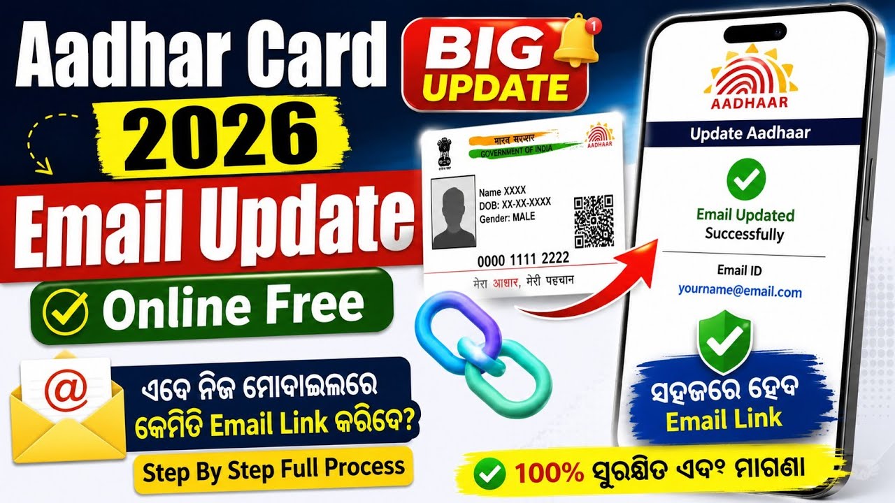 Aadhar Card Big Update 2026: Aadhar Email Update Online Free | How to Link email In Aadhar Online