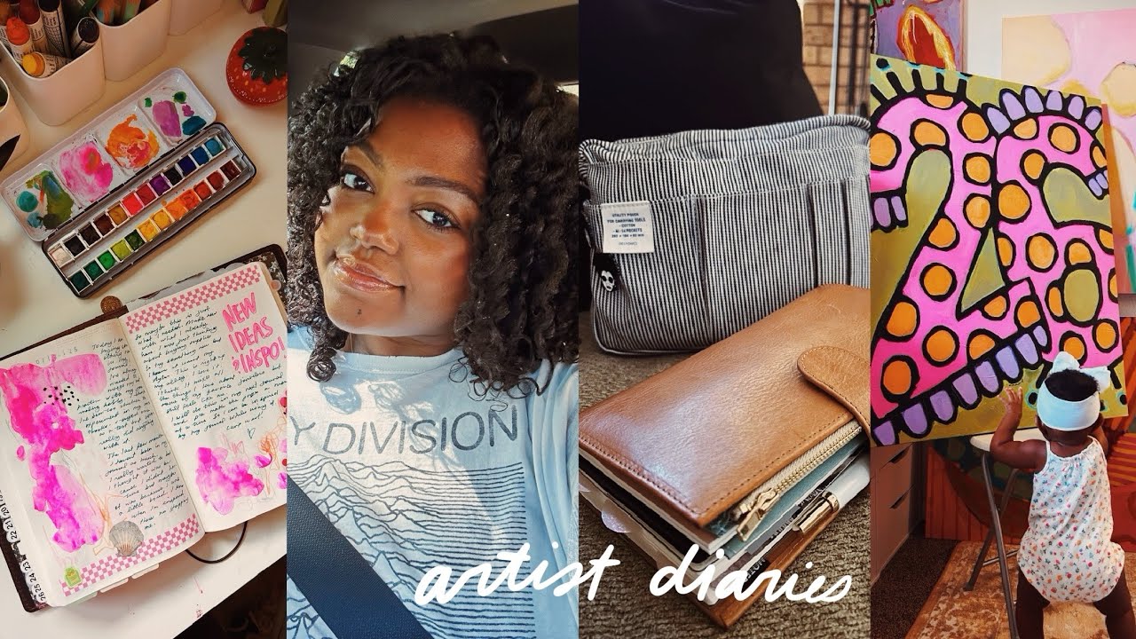 artist diaries ✎♡☆ journaling, tshirt upcycle, sterling ink n1 unboxing, bday painting process 