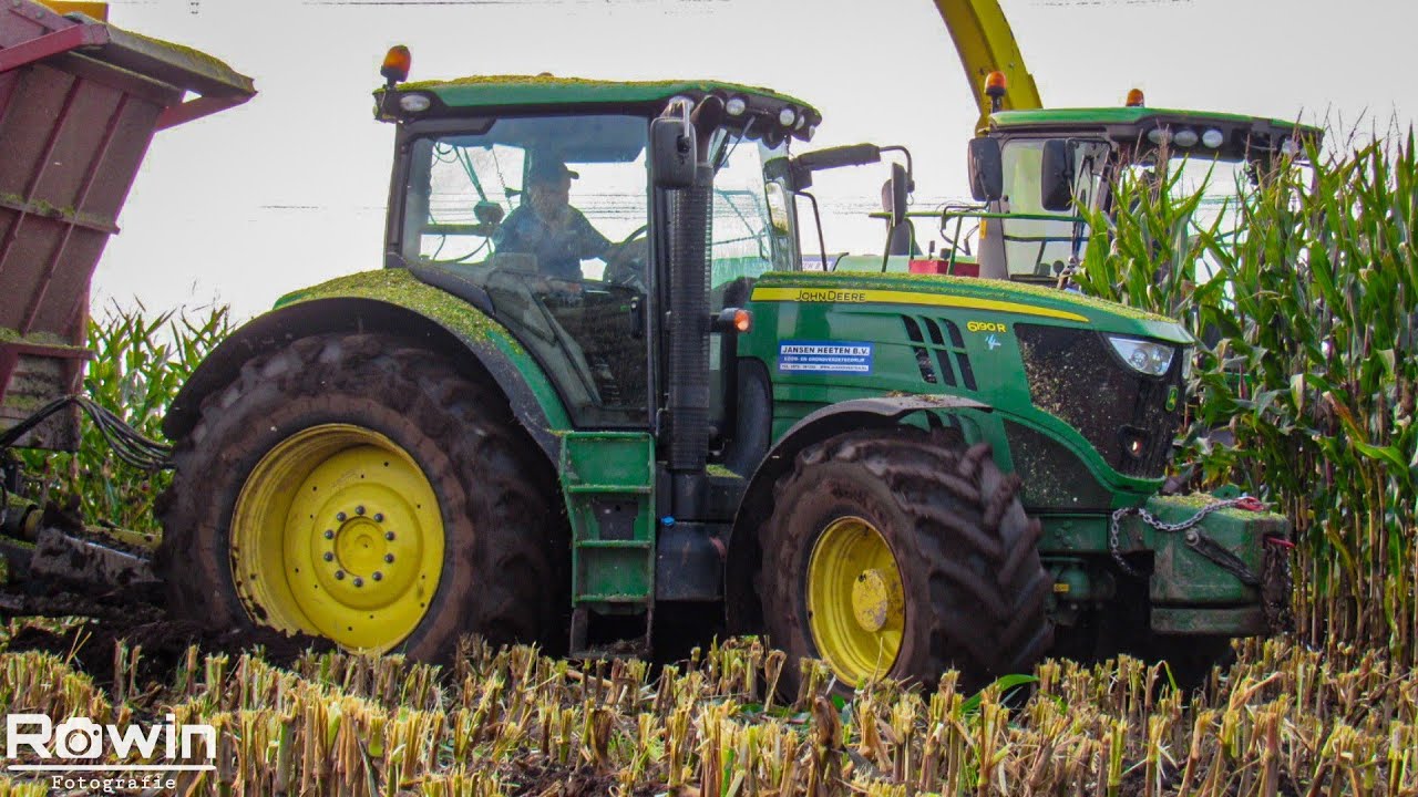 Mais 2020 - Maize harvest - Stuck in the mud - New Holland t7, Johndeere 6R- Jansen Heeten B.V