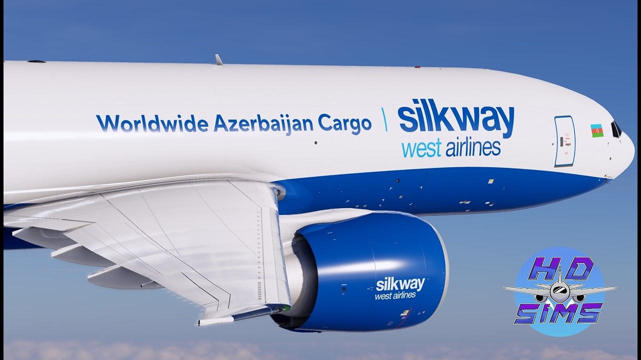 XP12.4.0 SILKWAY WEST CARGO B777-200F Flight ops | BAKU - DUBAI