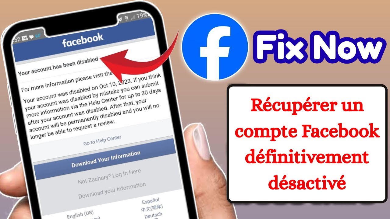 Comment r&eacute;cup&eacute;rer un compte Facebook d&eacute;finitivement d&eacute;sactiv&eacute; (2025)