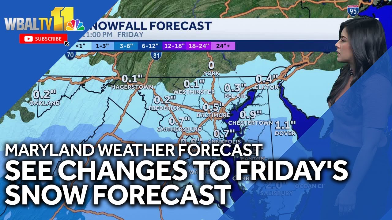 Tracking changes to Friday's snow forecast