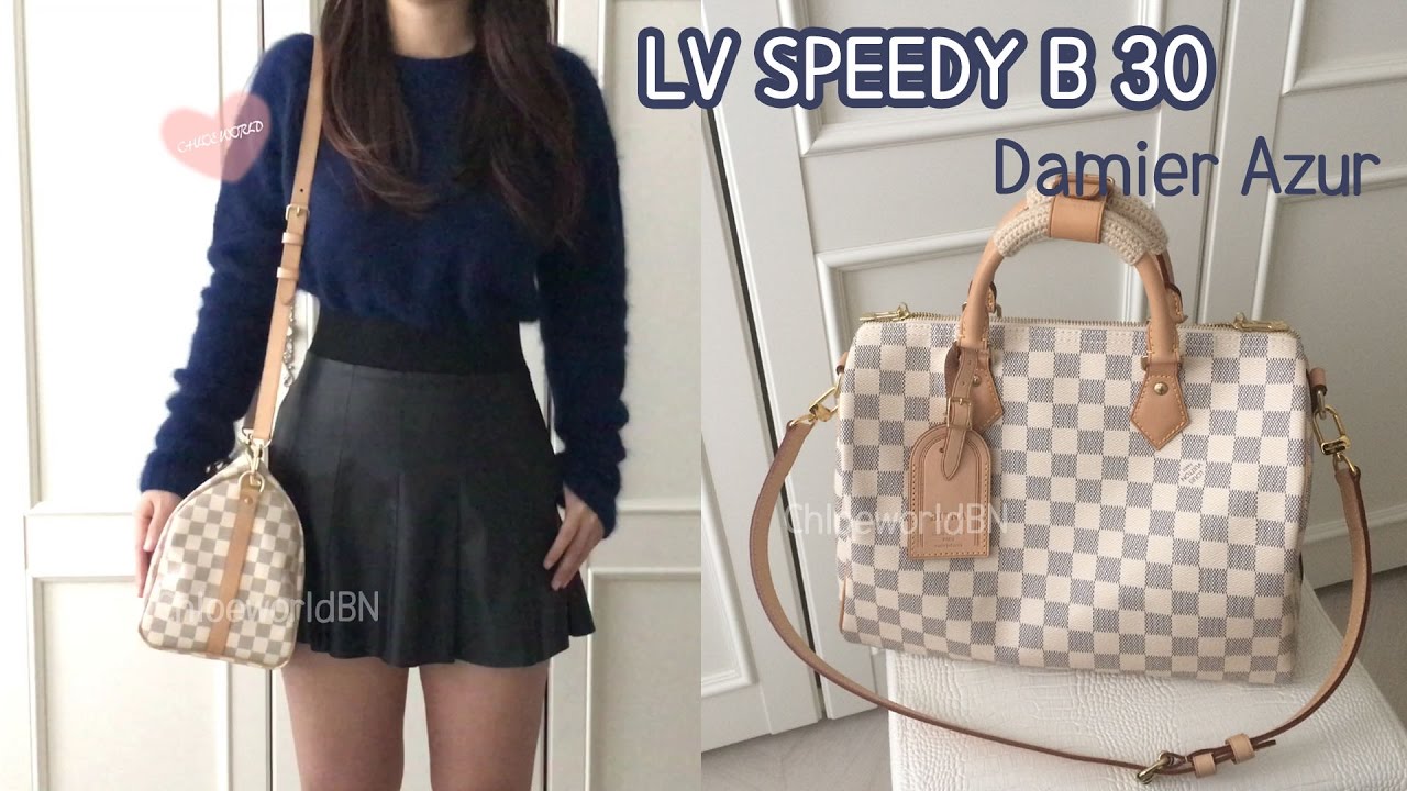 Louis Vuitton Speedy Bandouliere 30 Damier Azur Review, Speedy B 30