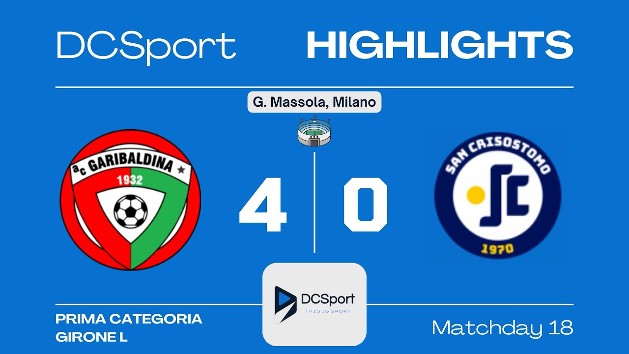 GARIBALDINA-SAN CRISOSTOMO 4-0 | 18 Giornata | Prima Categoria | Girone L | Milano