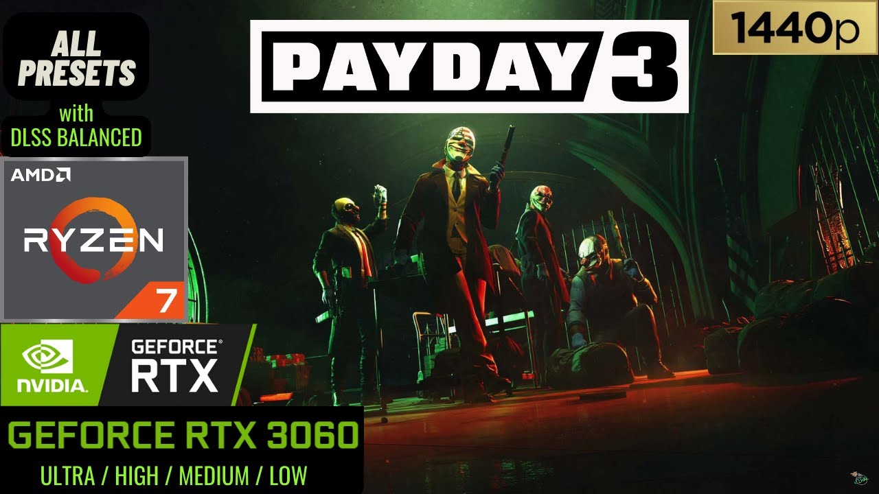 PAYDAY 3 (Day 1) FPS Test | RTX 3060 6GB | DLSS | 1440p | ALL Presets | Legion 5 Pro