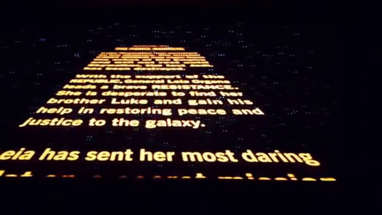 20151217 Force Awakens Star Wars Movie Intro on Opening Night 2015