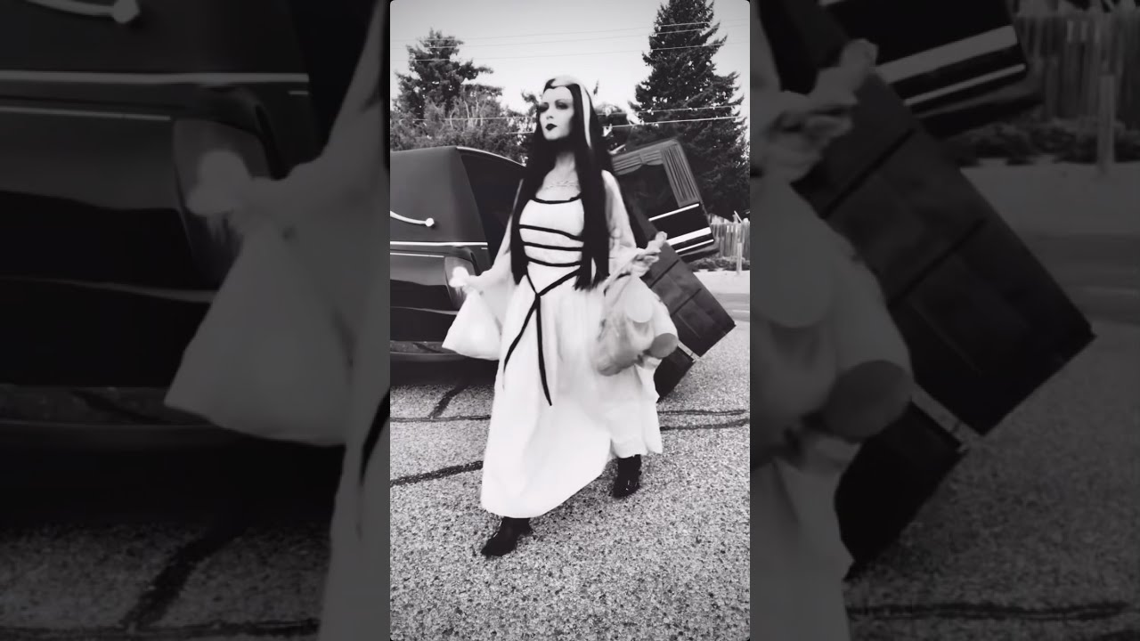Lily Munster getting the groceries
