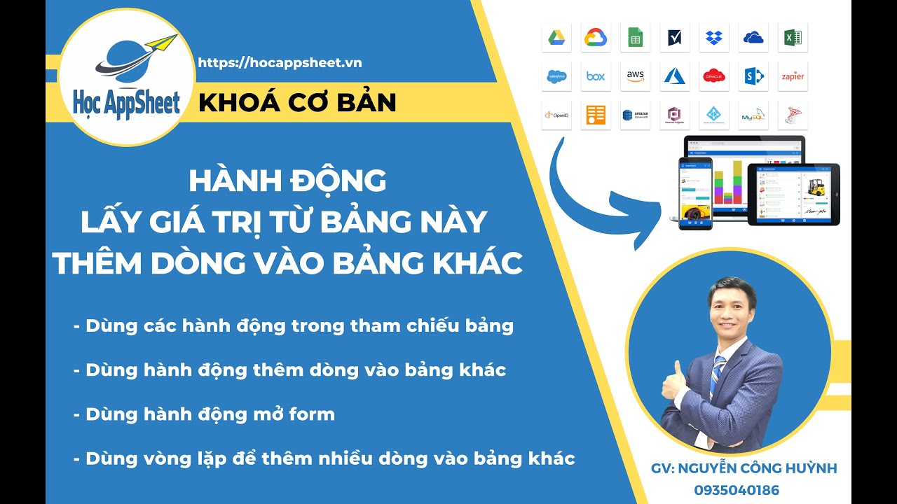 32 Hành động lấy giá trị từ bảng này để thêm dòng vào bảng khác #AppSheet_cơ_bản