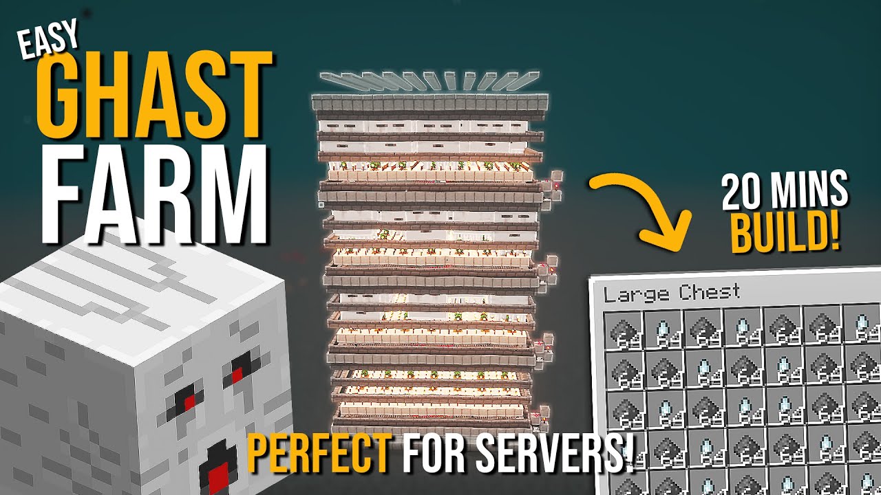 Minecraft BEST GHAST FARM 1.19 - NEW DESIGN - 1800+ DROPS PER HOUR!