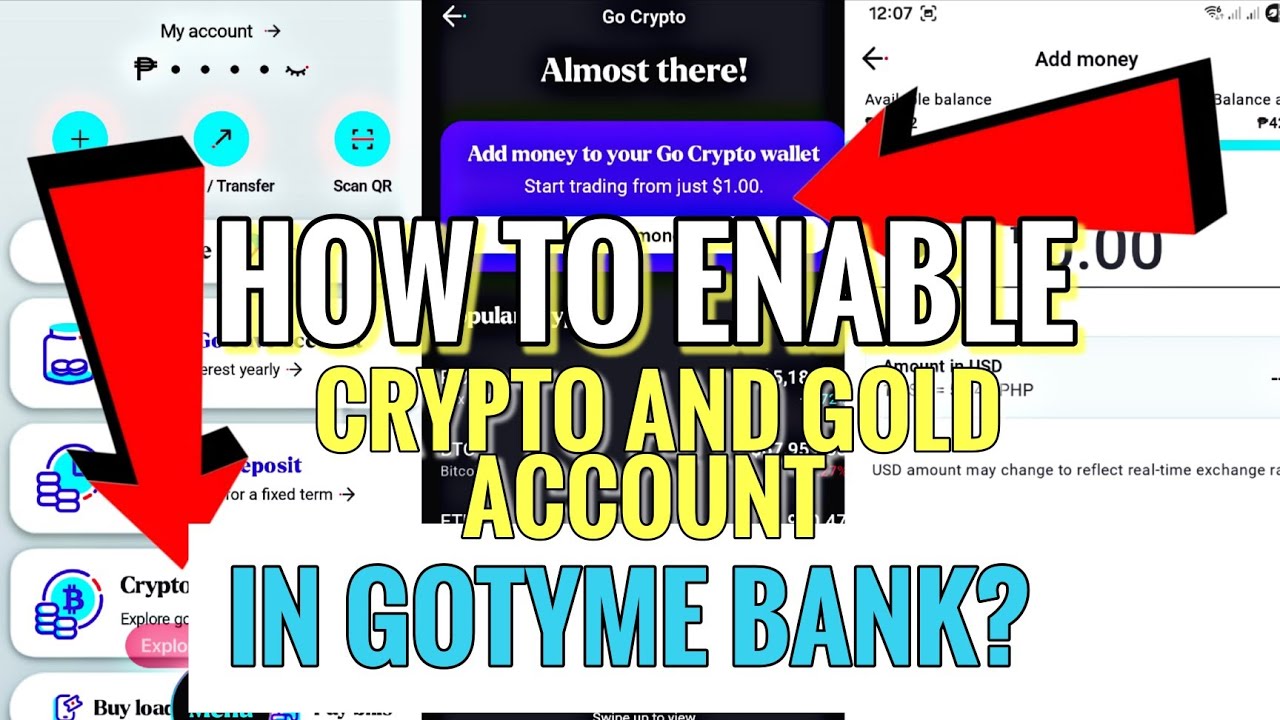 How to enable CRYPTO AND GOLD ACCOUNT IN GOTYME BANK?