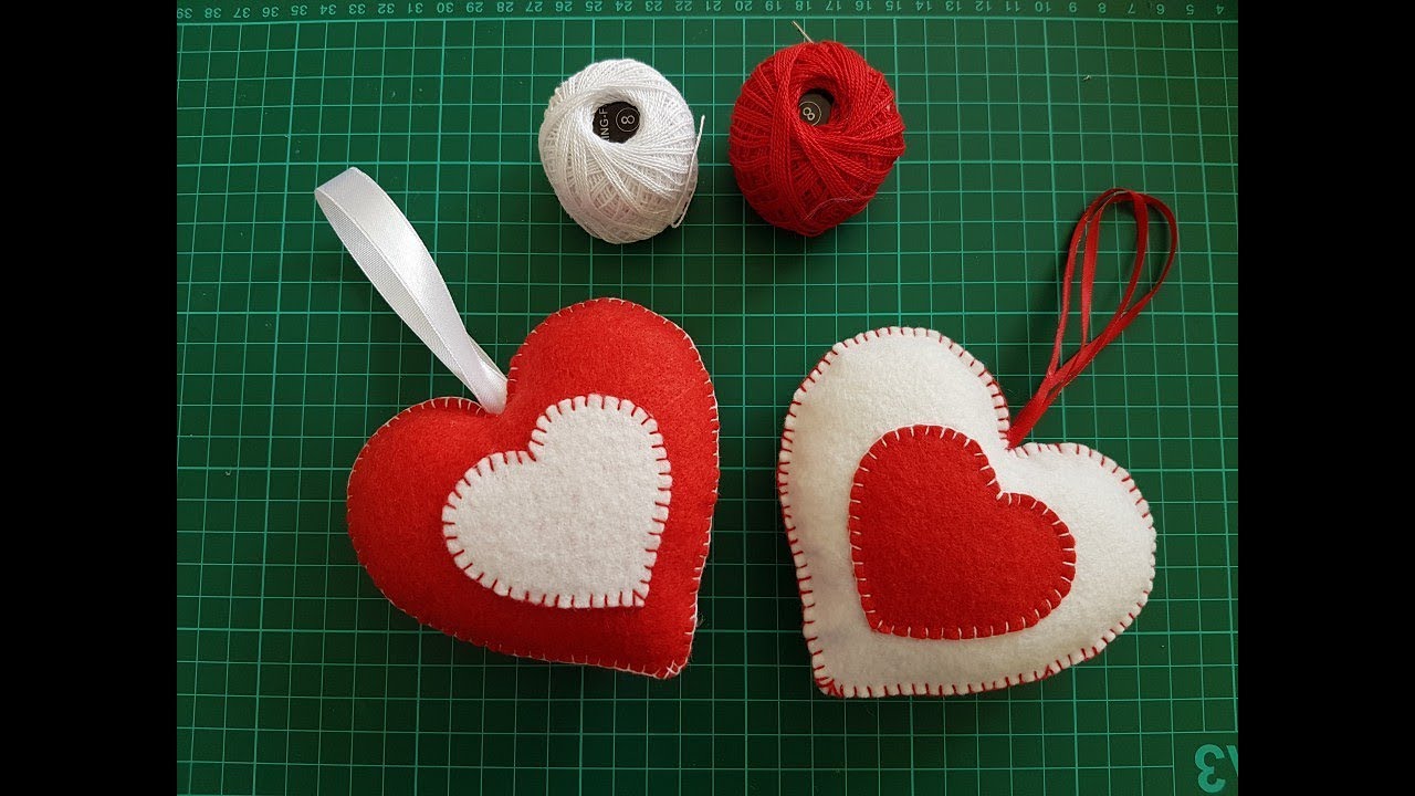 How to make Christmas Felt Ornaments ? felt heart