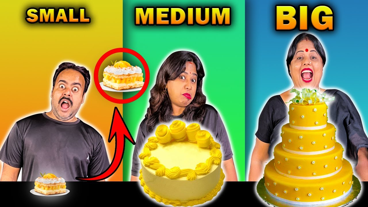 BIG vs SMALL vs MEDIUM CHALLENGE | CRAZY CHALLENGE | Extreme Funny Food Challenge