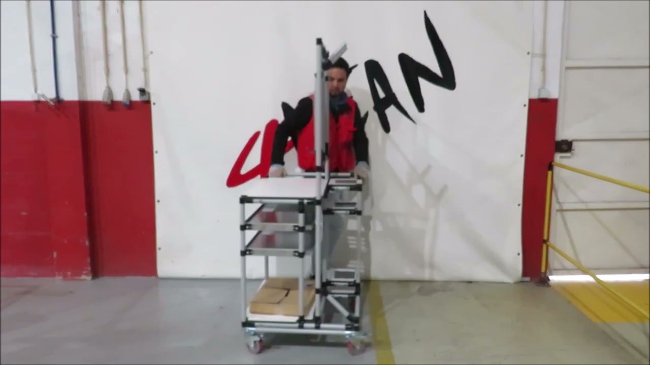 Lean Manufacturing - 4Lean - Kit cart with ladder support