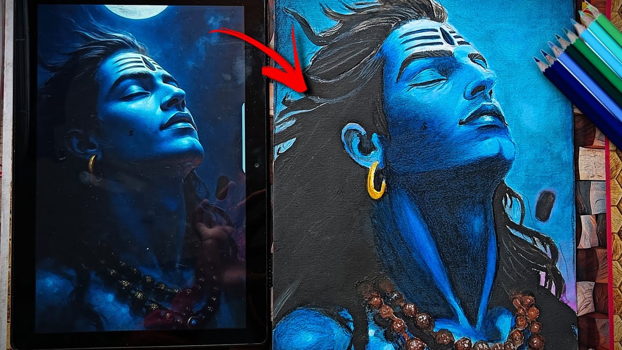 How to draw Lord Shiva, Shiv ji colouring