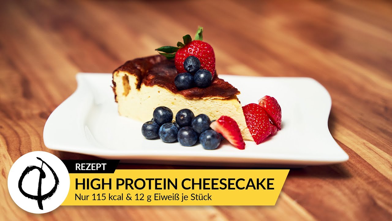 HIGH PROTEIN CHEESECAKE - Nur 115 kcal & 12 g Eiweiß je Stück
