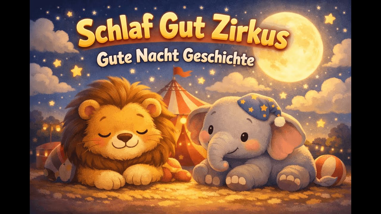 Schlaf Gut Zirkus 🦁 Gute Nacht Geschichte für Kinder | Tiere & Sanfte Musik 🌙