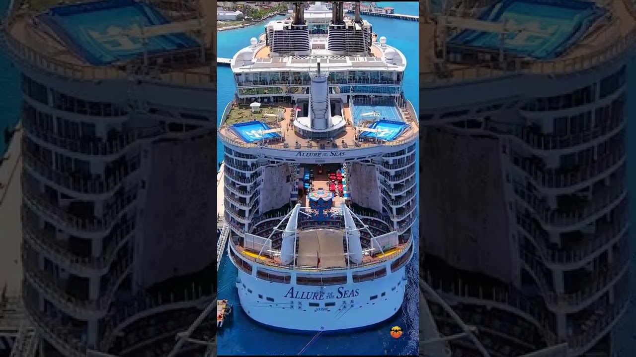 Allure of the Seas - Drone view from the rear