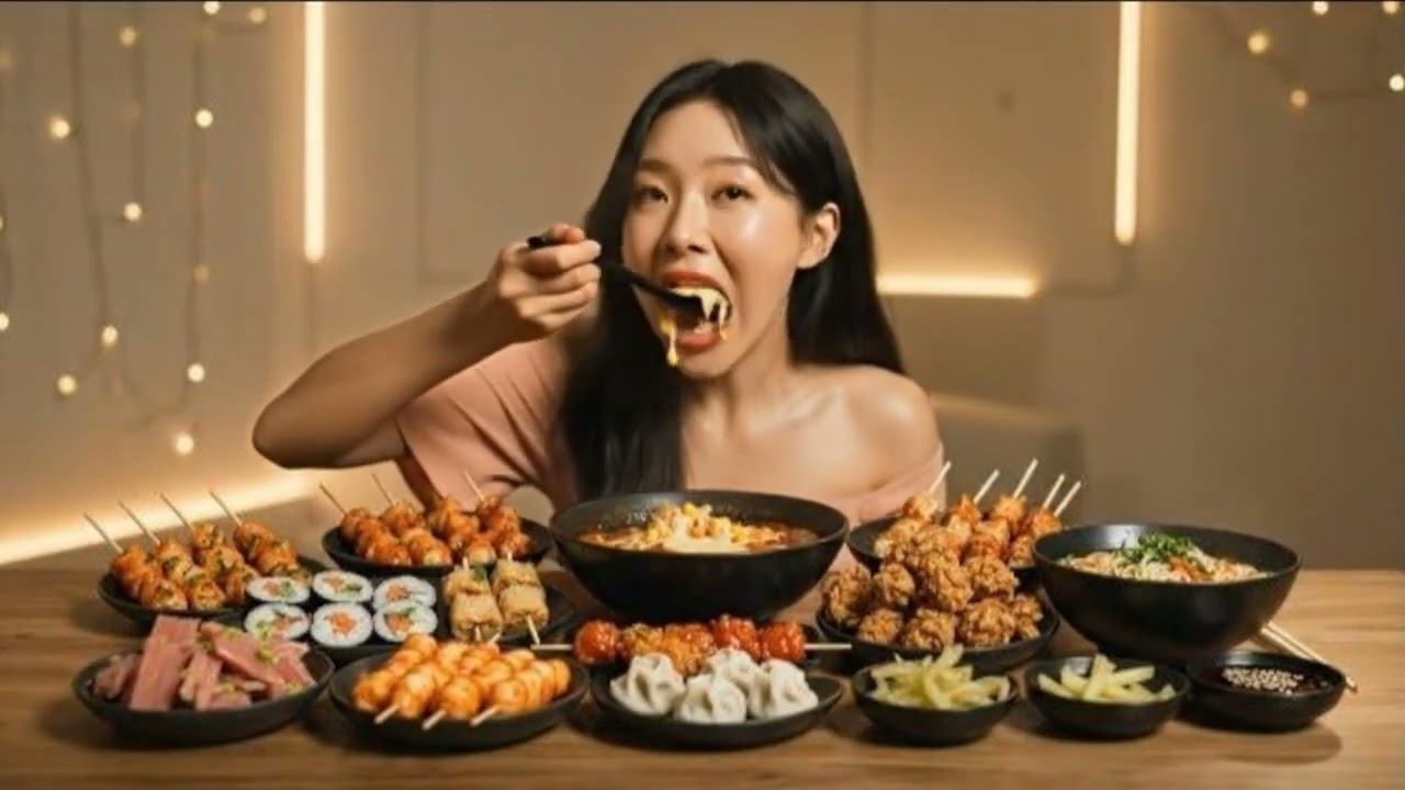 SPICY Tteokbokki & Sticky Seasoned Chicken ASMR 🔥 떡볶이 & 양념치킨 먹방