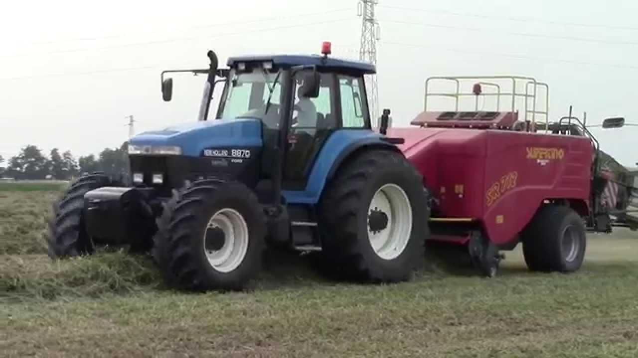 NEW HOLLAND 8870 SS & SUPERTINO BIG BALER - Baling Alfalfa 2014 in Italy